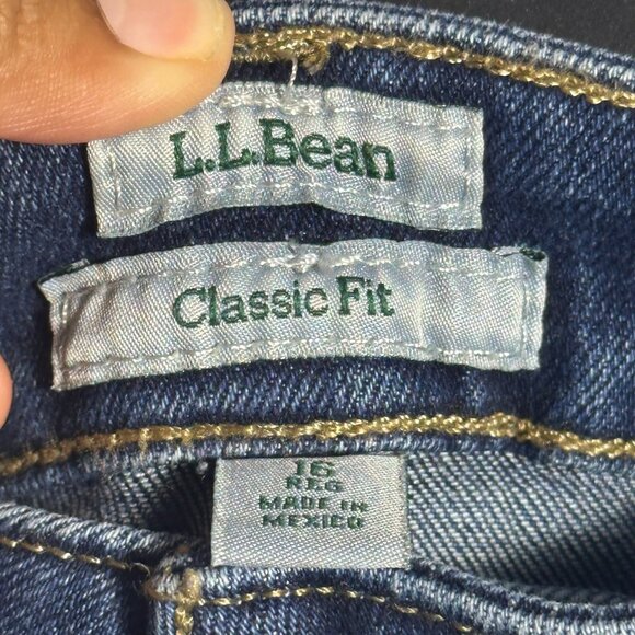L.L Bean 207 Vintage Jeans Womens 16 Regular Blue Denim High Rise Wide Leg NWT - Picture 6 of 7